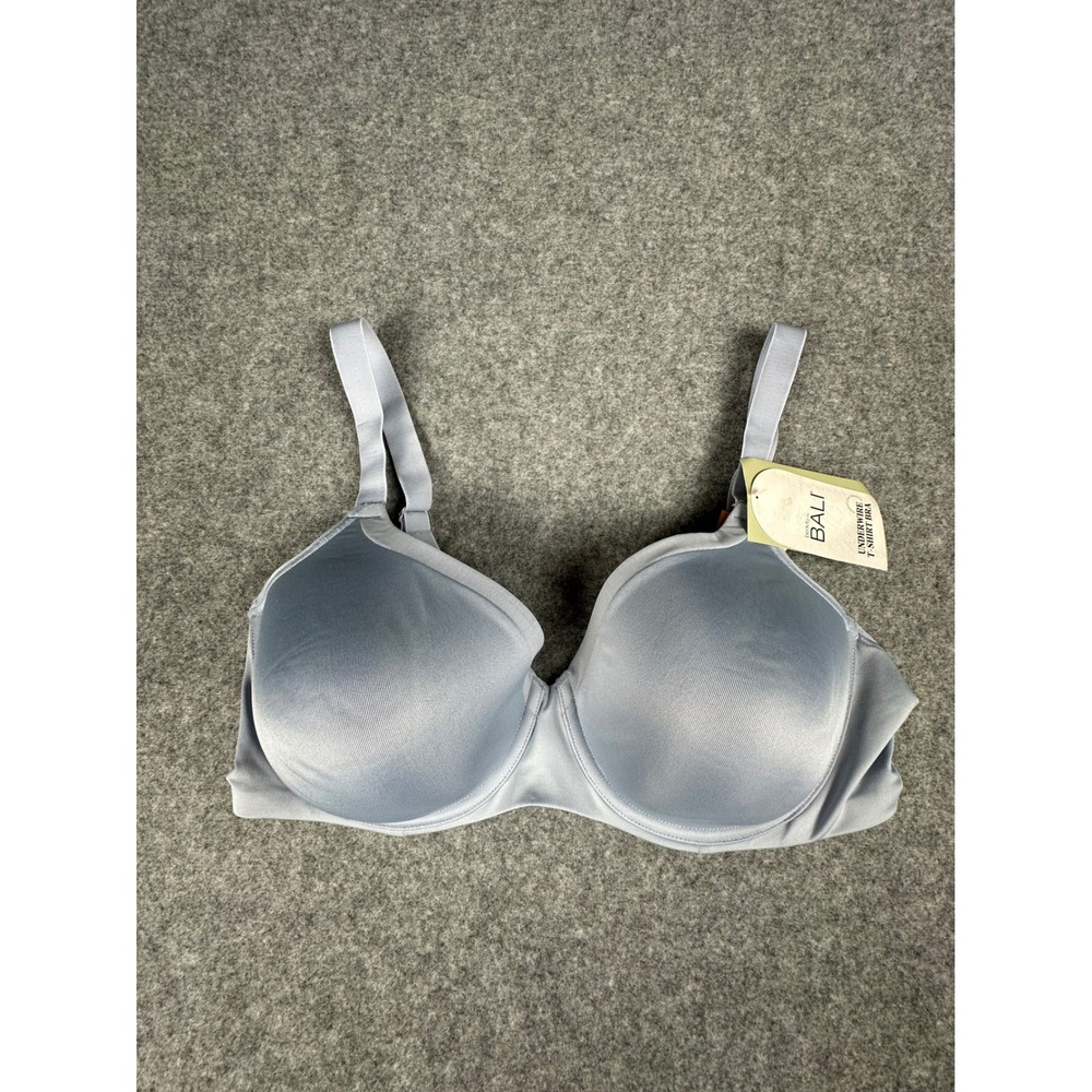 Bali DFB169 Women's Underwire TShirt Bra 42DD Light Blue Smooth‎ Seamless Cups
